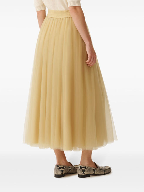 pleated midi skirt